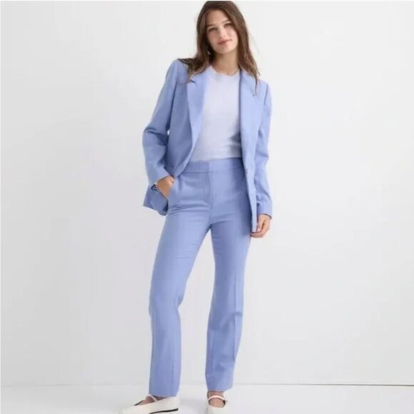 NWT J. Crew Willa Italian Wool Trouser Nova Tides Tall Classic Dark Seascape - Picture 1 of 9